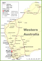 Read more about the article Road map of Western Australia with cities and towns